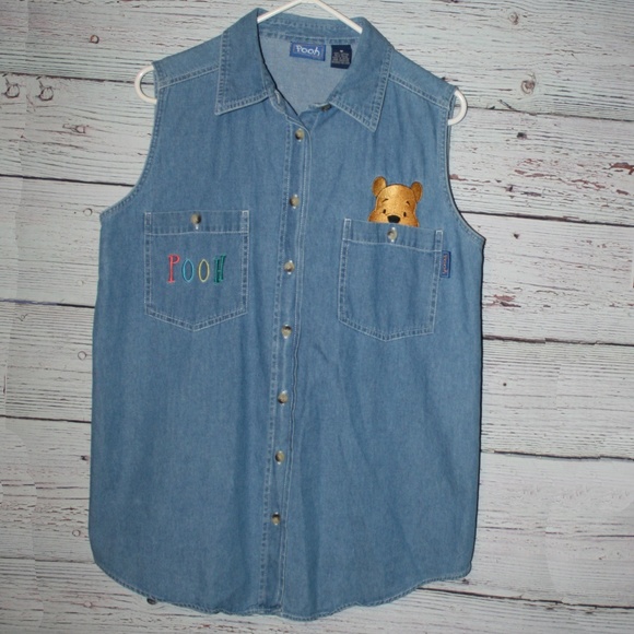 Vintage Tops - Vintage Winnie The Pooh Sleeveless Button down